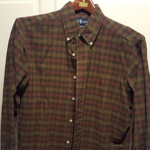 Ralph Lauren Men's Plaid Shirt Button/Collar Sz M
